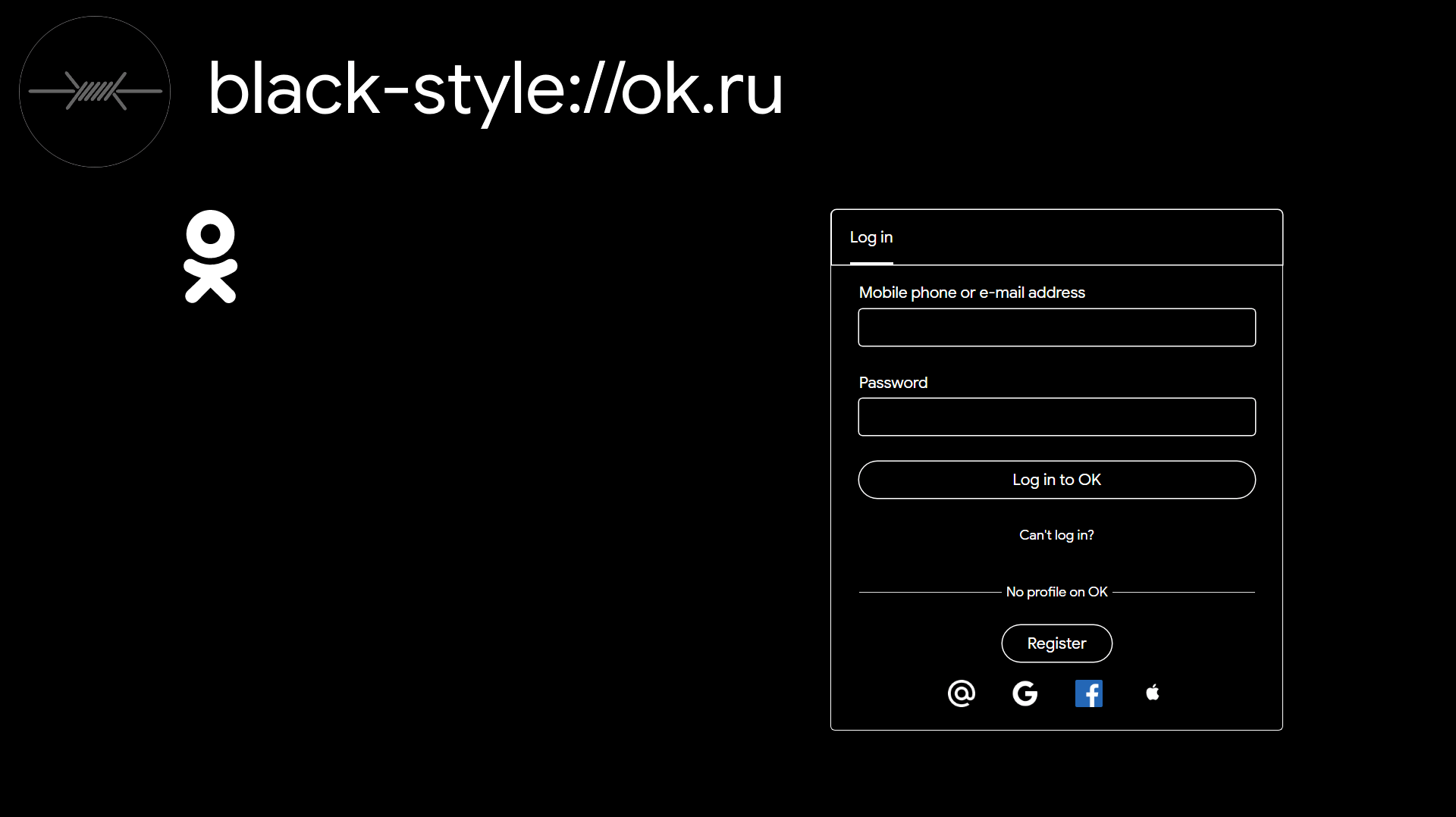 Black style OK.RU