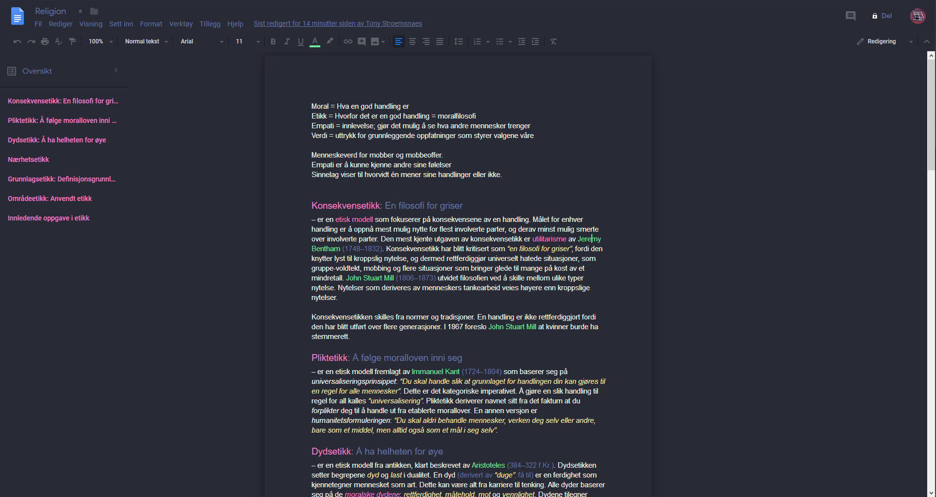 Google Docs Dracula