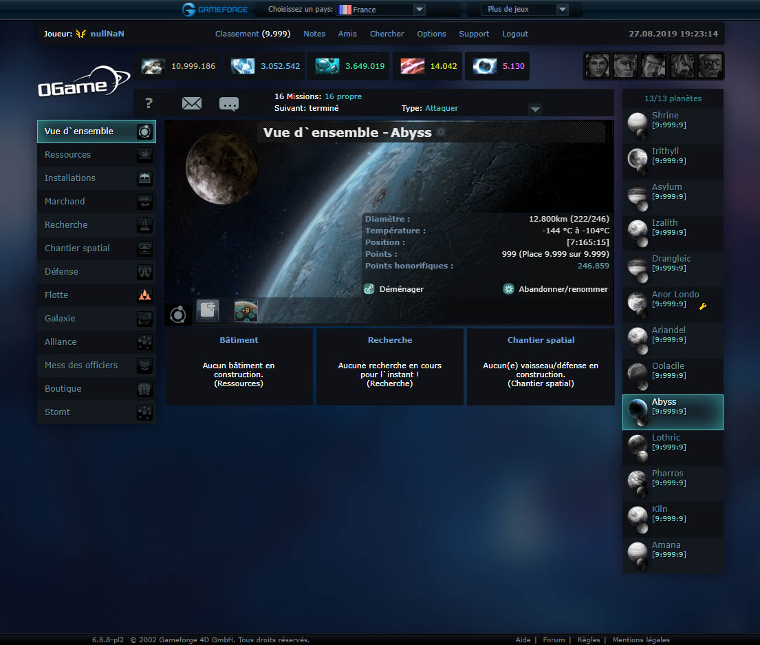 Ogame Coldspace