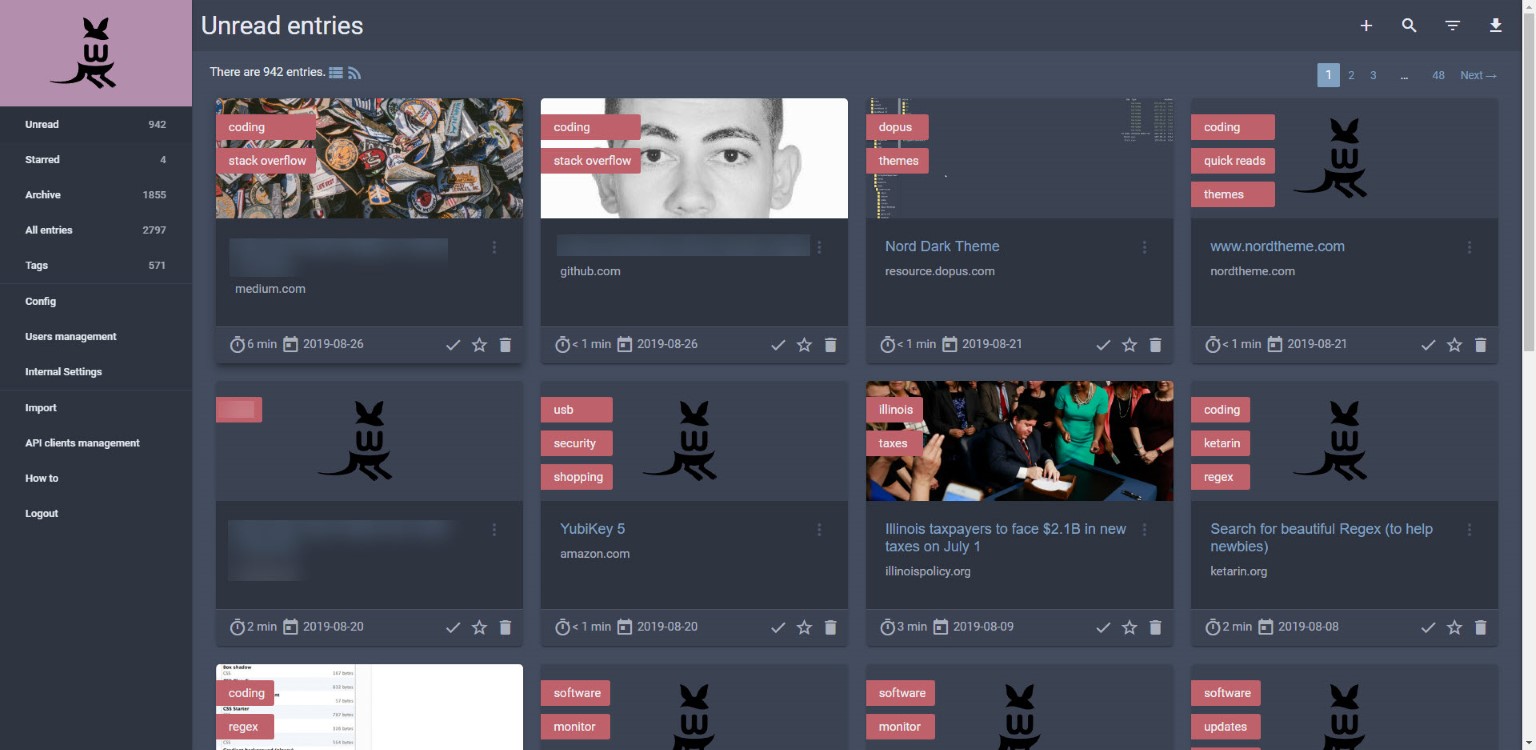 WallaBag Dark Nord Material Theme