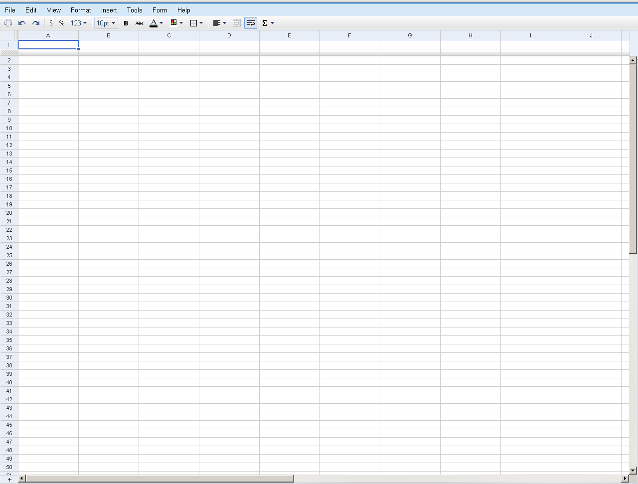 Google Spreadsheets - Hide Google Header