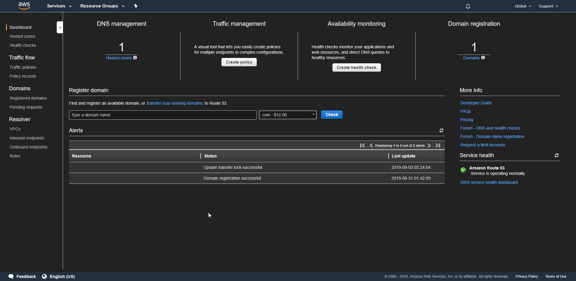 AWS Console Dark Theme
