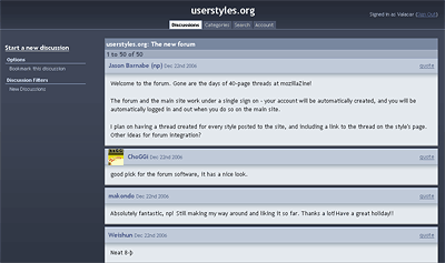 Userstyles.org Forum - Midnight Blue theme