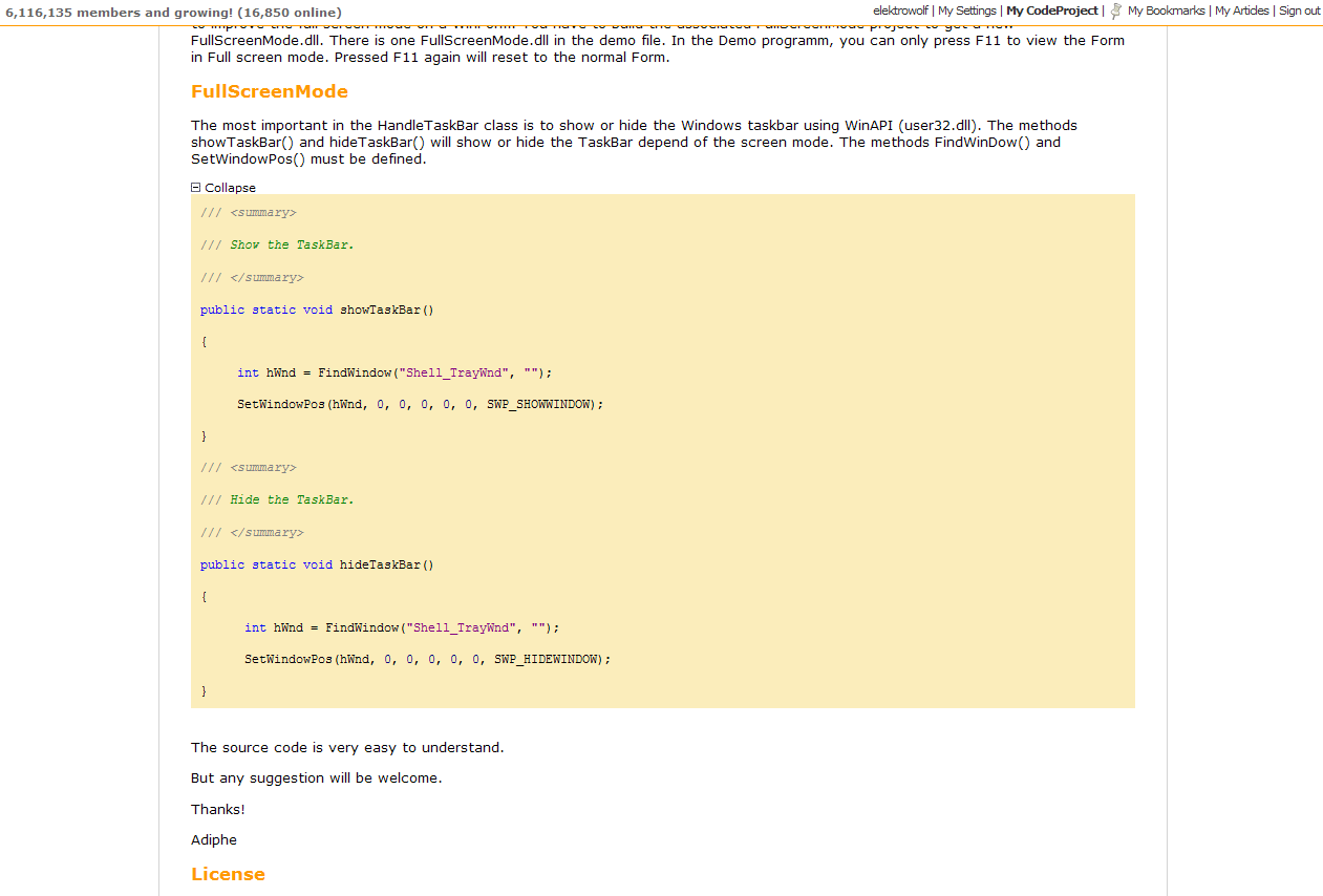 CodeProject - Cleaner