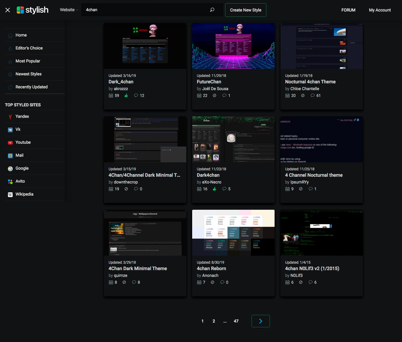 UserStyles.org DARK & Ad-free