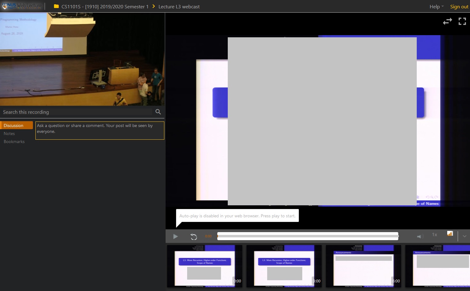 NUS Webcasts Dark Mode
