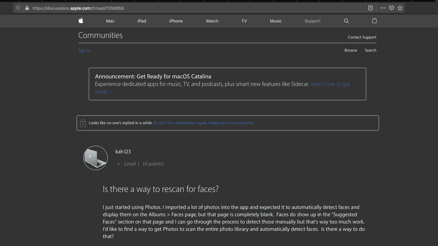 Apple Discussions – Dark Theme