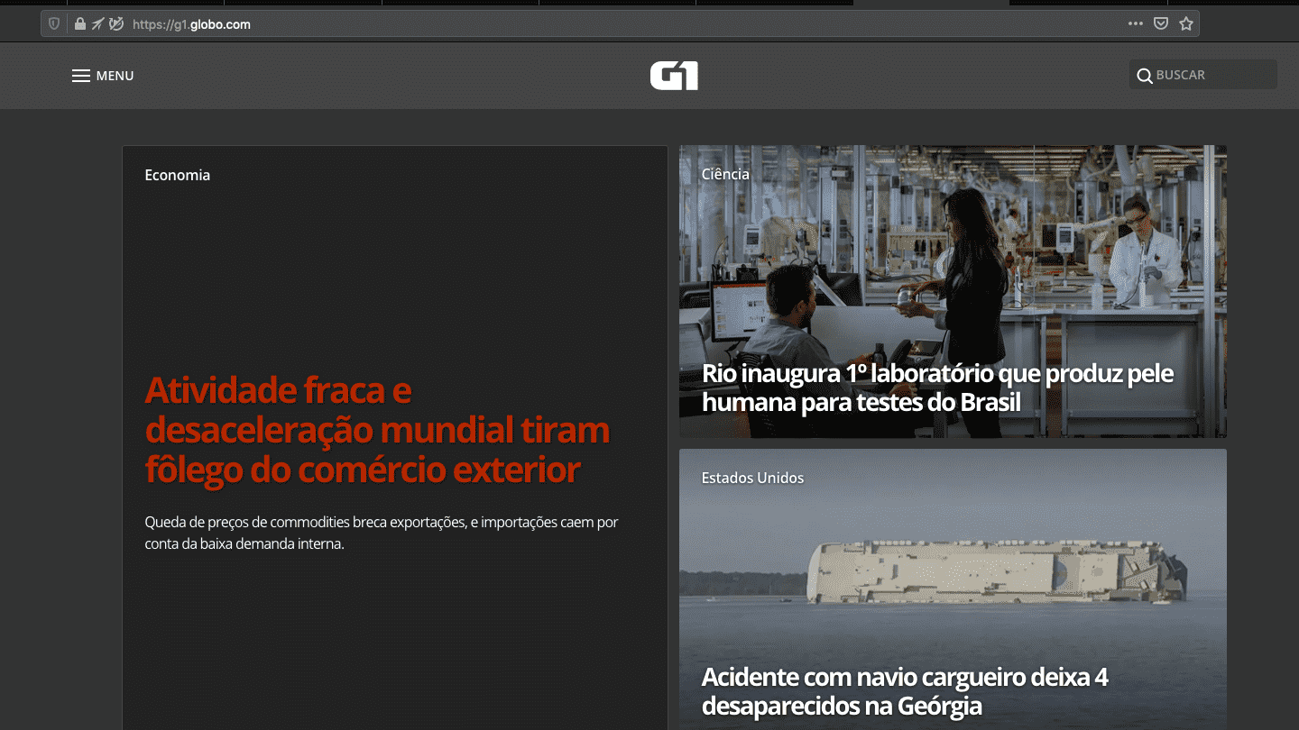 G1 - Tema Escuro