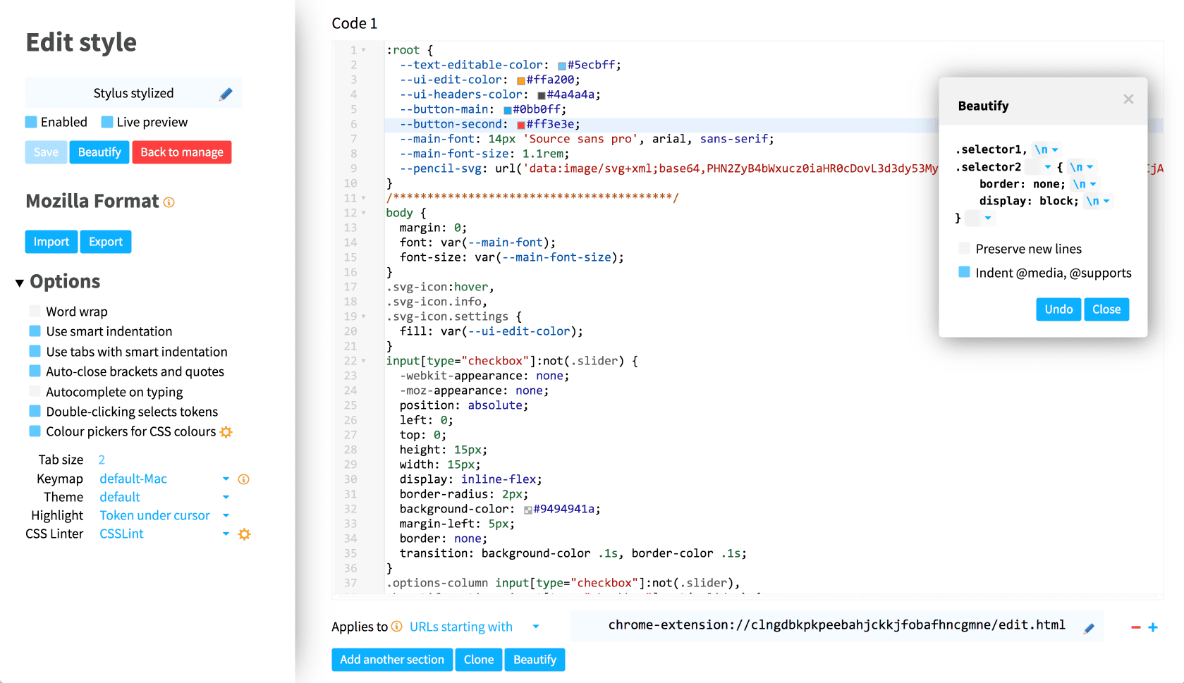 Stylus editor redesigned