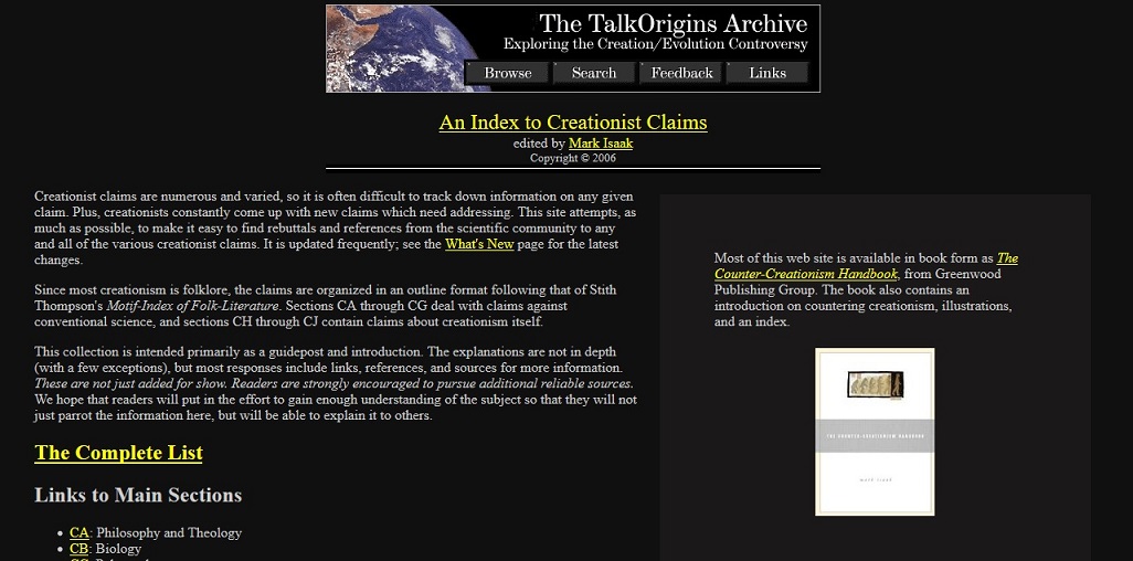 talkorigins.org | Full Dark theme