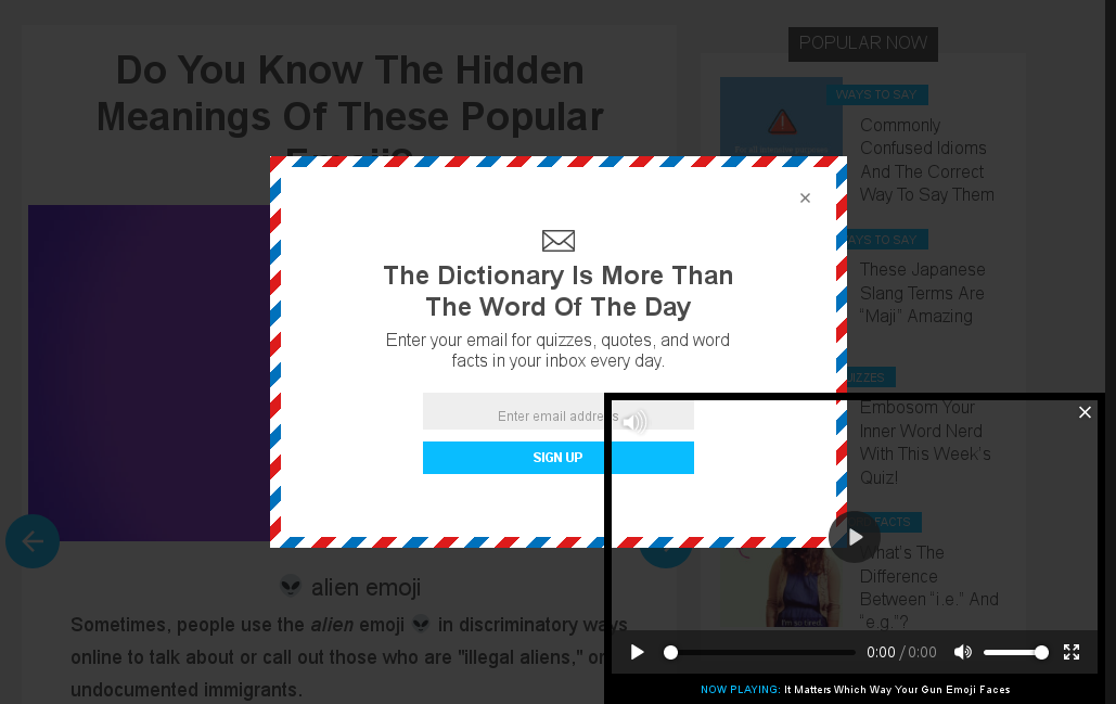 dictionary.com - Get rid of junk that pops up with