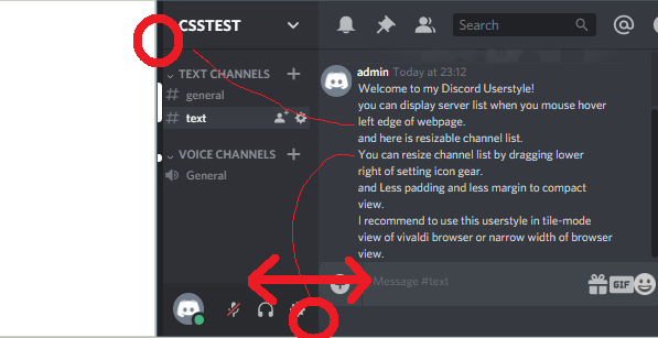 Discord compact and hover sever panel