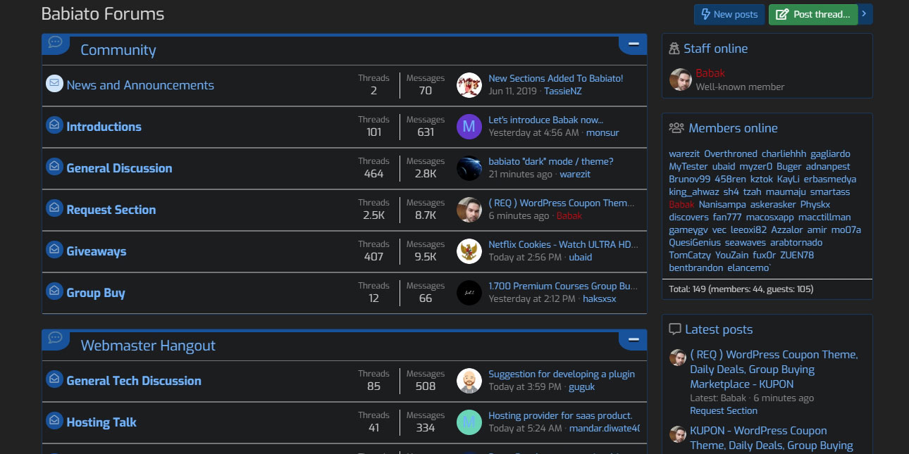 Babiato.net Dark Mode