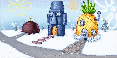 Snowing in Bikini Bottom- Roblox