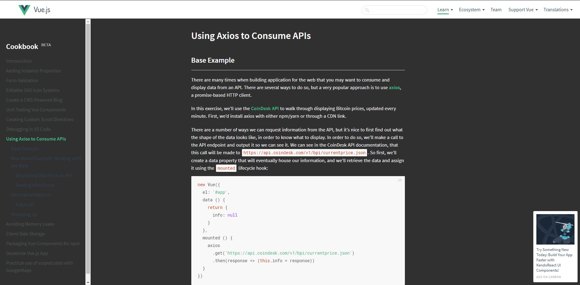 vuejs.org cookbook dark [BETA]