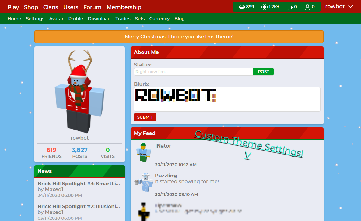 Brick-Hill Classic Christmas Theme!