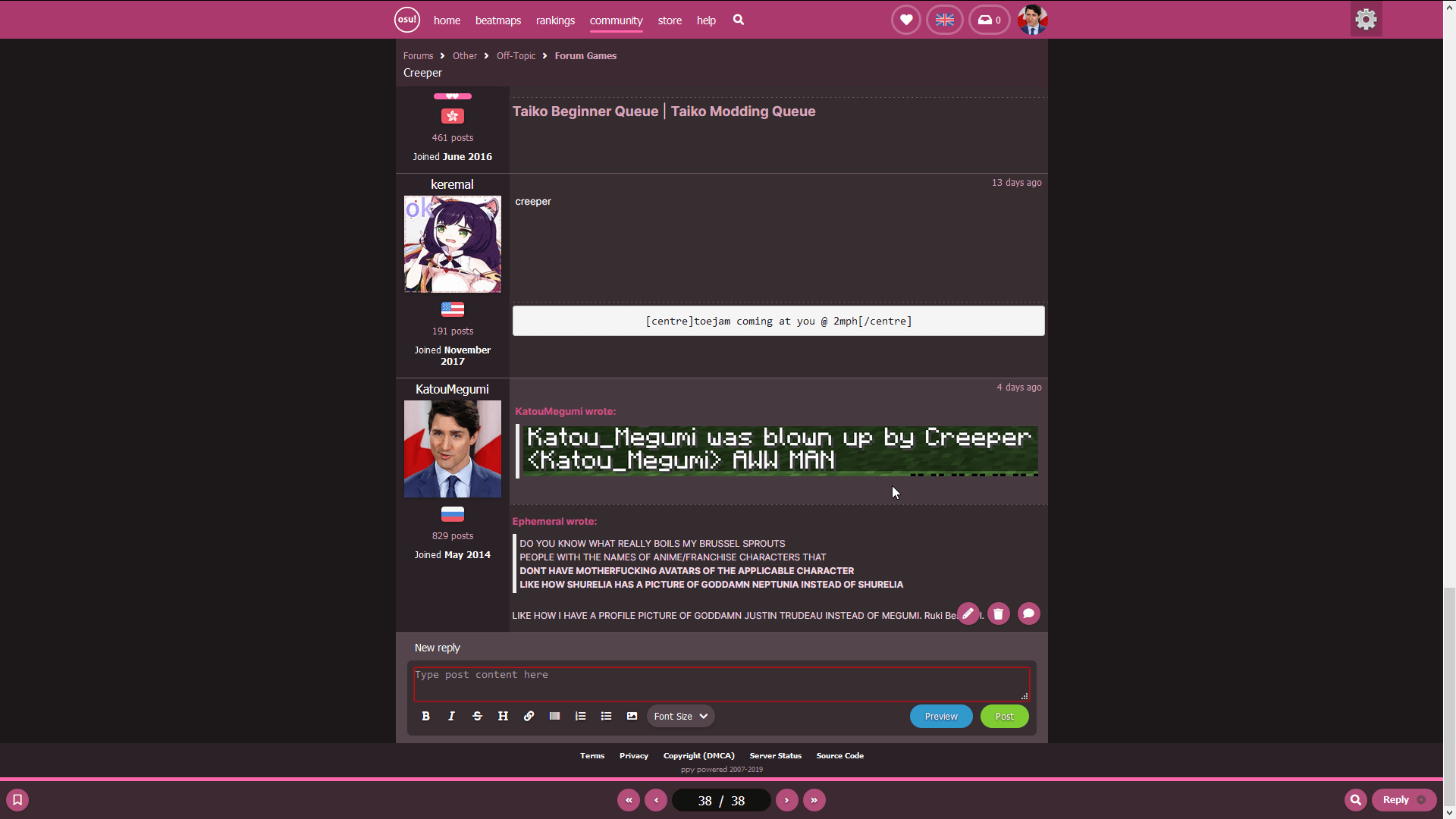 New osu! forum tweaks (Old forum design)