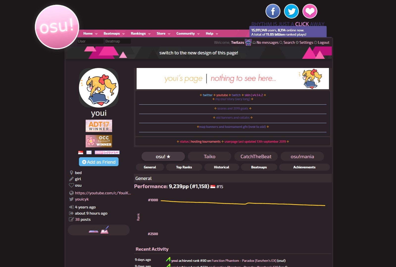 osu! old site, new style