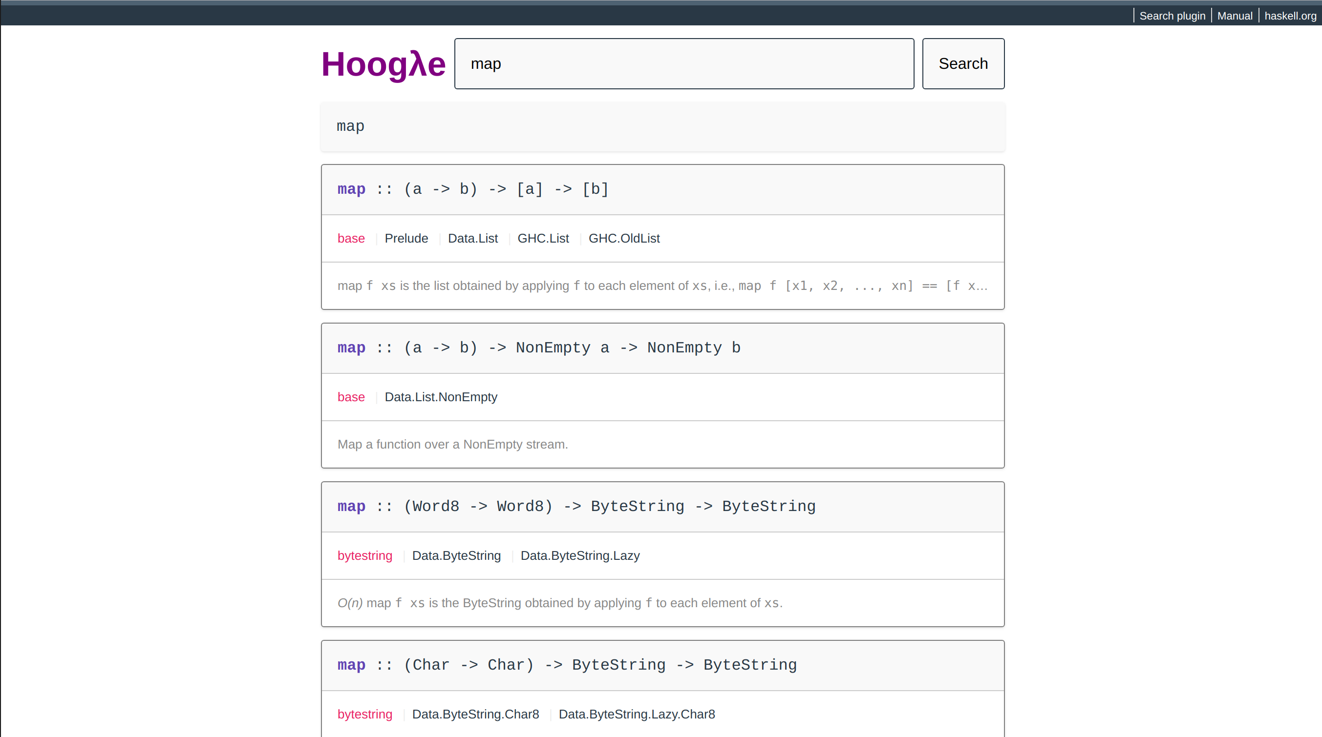 Simple Hoogle