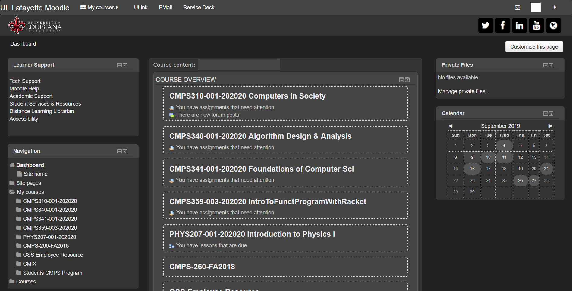 Moodle Essentials Dark Monochrome