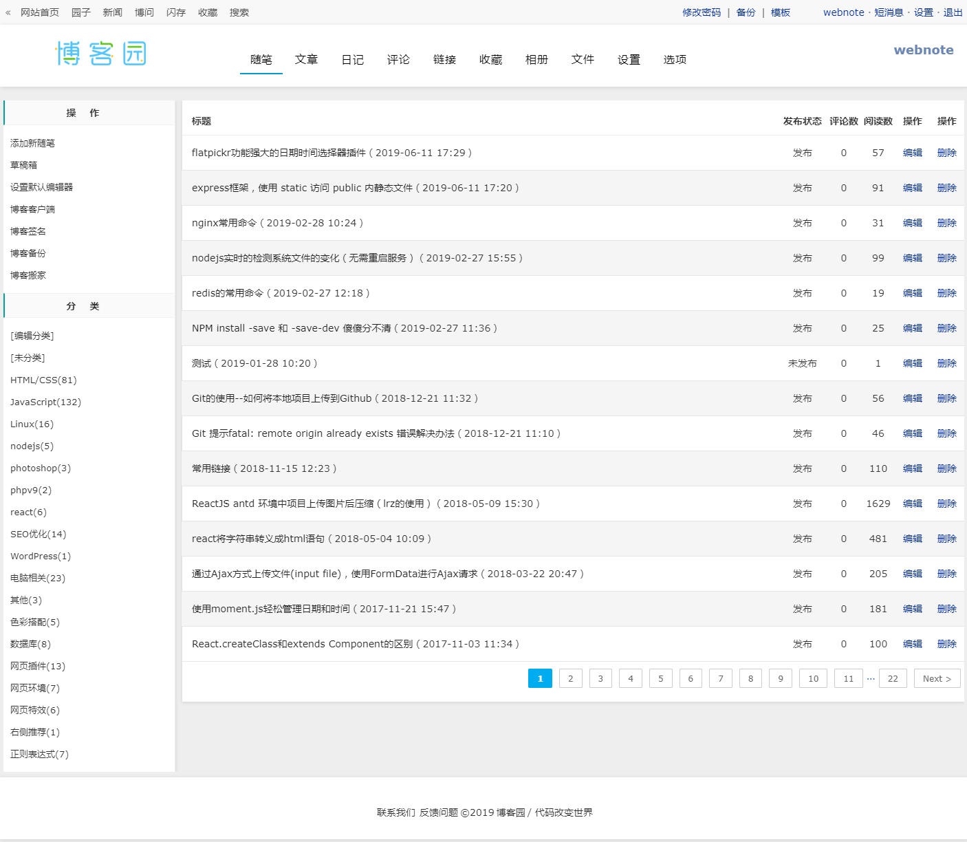 博客园后台管理美化