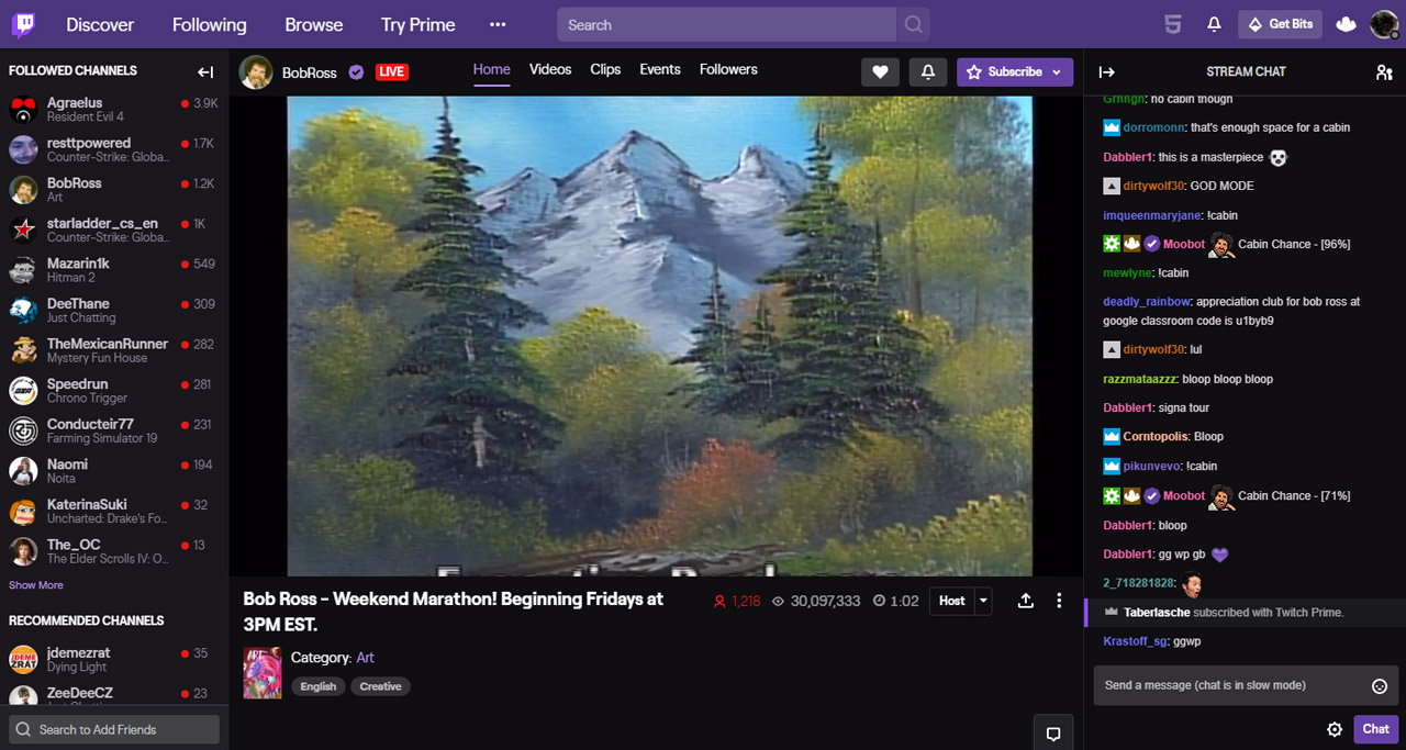 Classic dark theme for Twitch