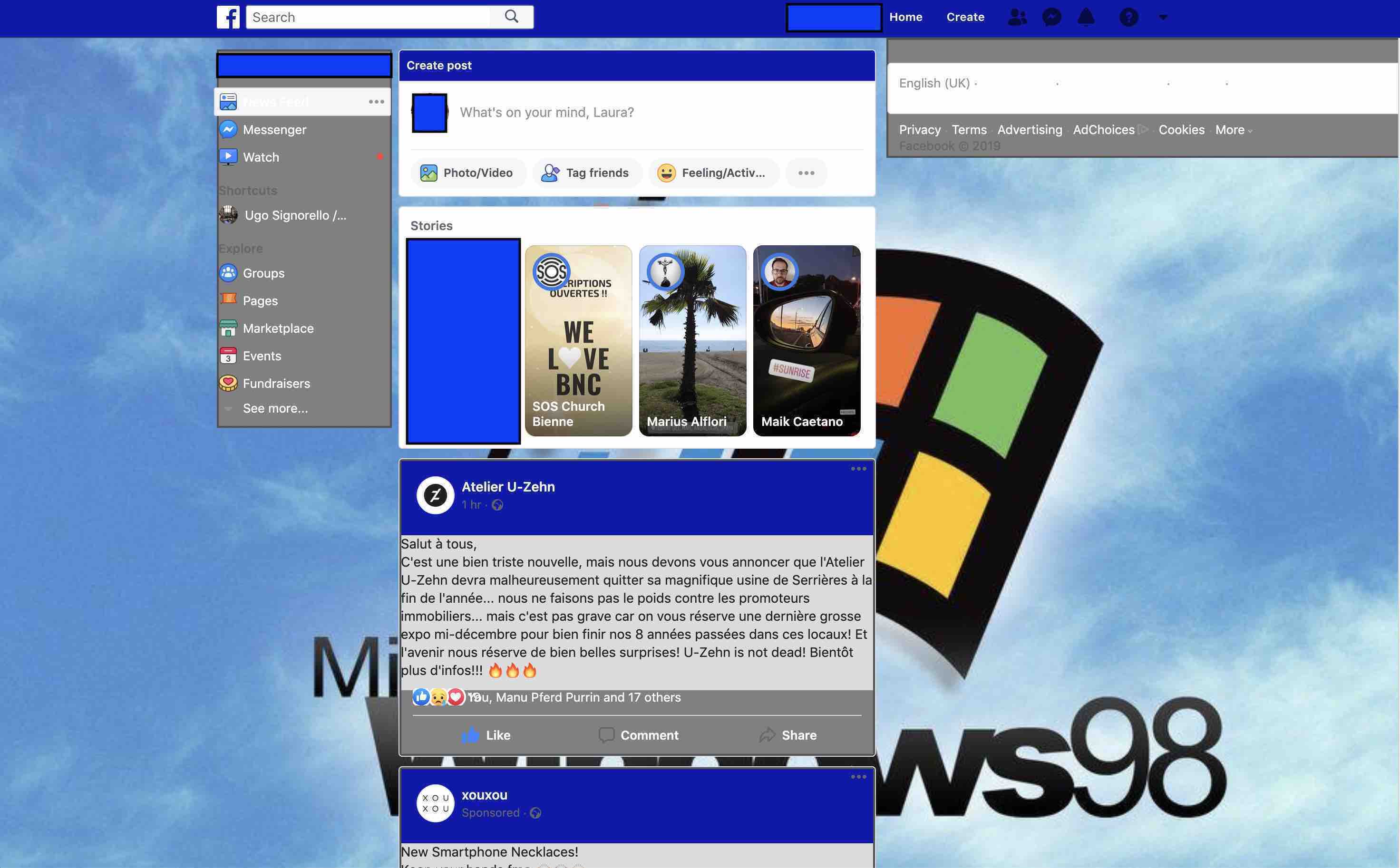Retro Facebook window 98