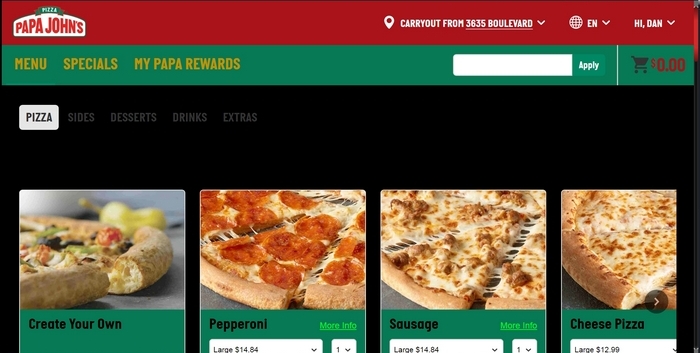 Papa John's for dark rooms
