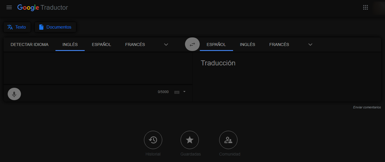 translate google Dark
