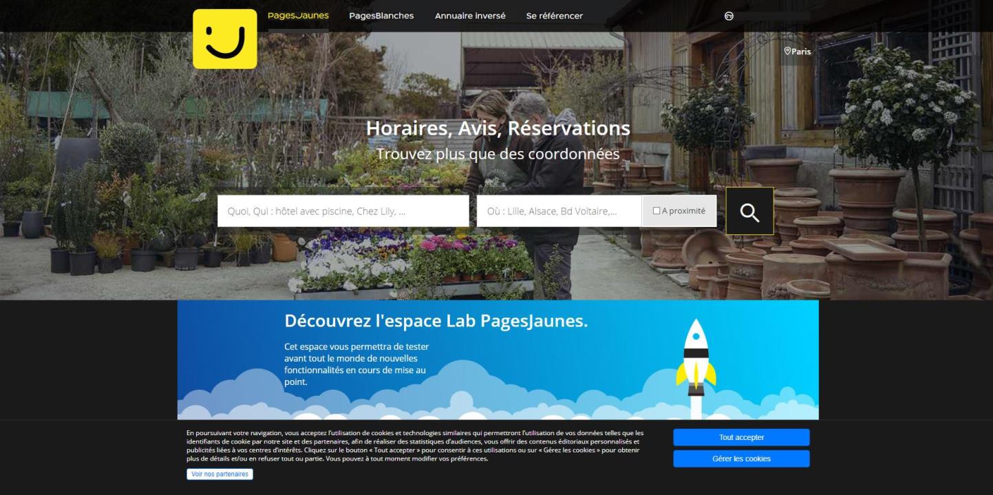 Dark & minimal pagesjaunes.fr