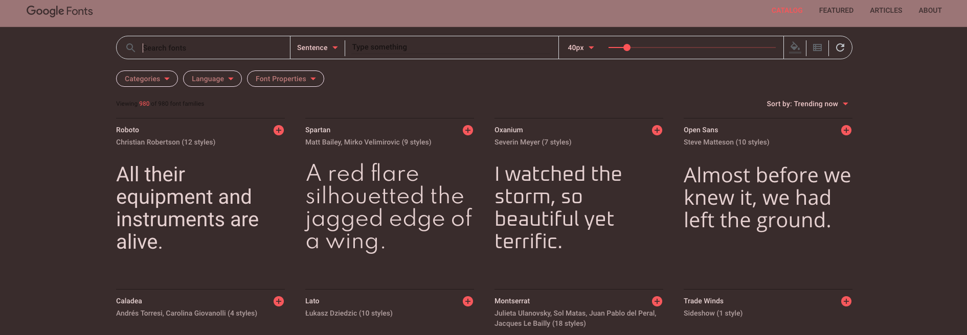 Google Fonts - Caramel Dark Mode