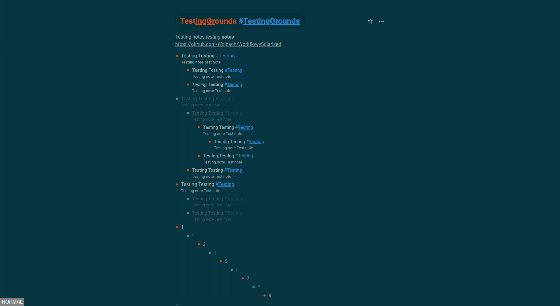 Solarized Dark for workflowy