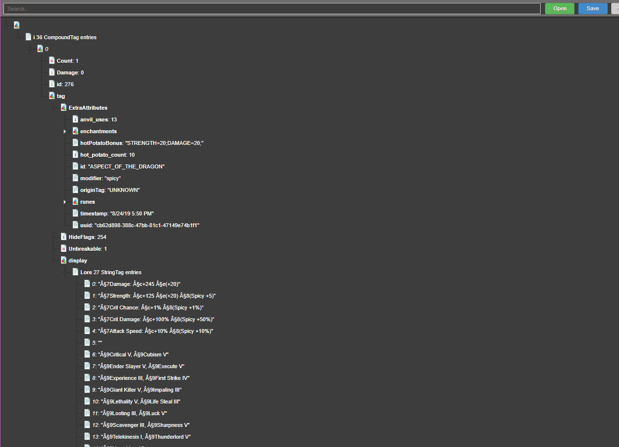 NBT Editor Dark Theme