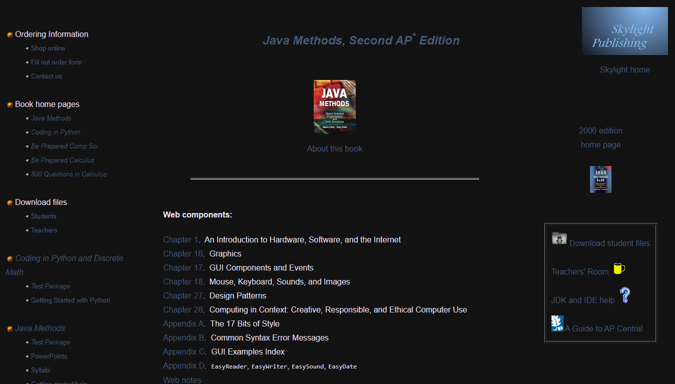 Java Methods, 2nd AP Edition Dark Mode