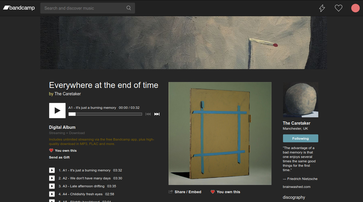 Bandcamp Dark Theme
