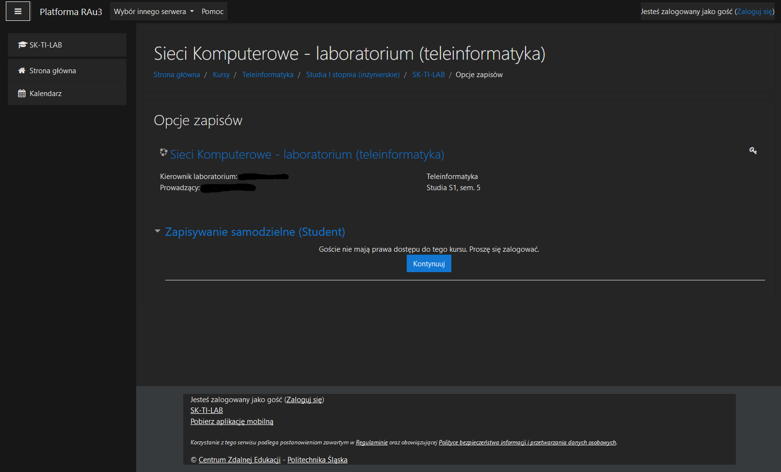 Dark Style for platforma.polsl.pl
