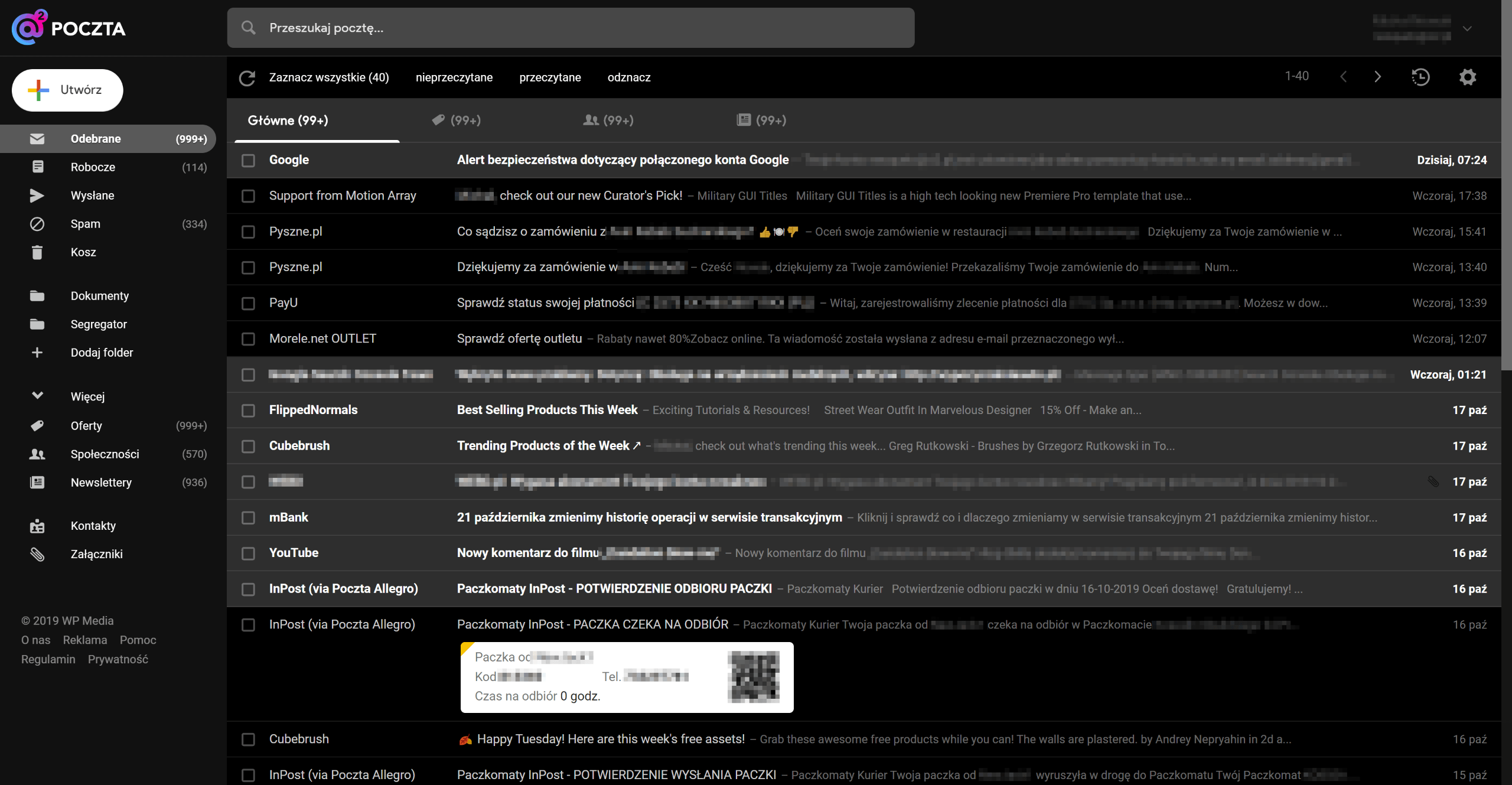 Dark Gmailification for o2.pl mail