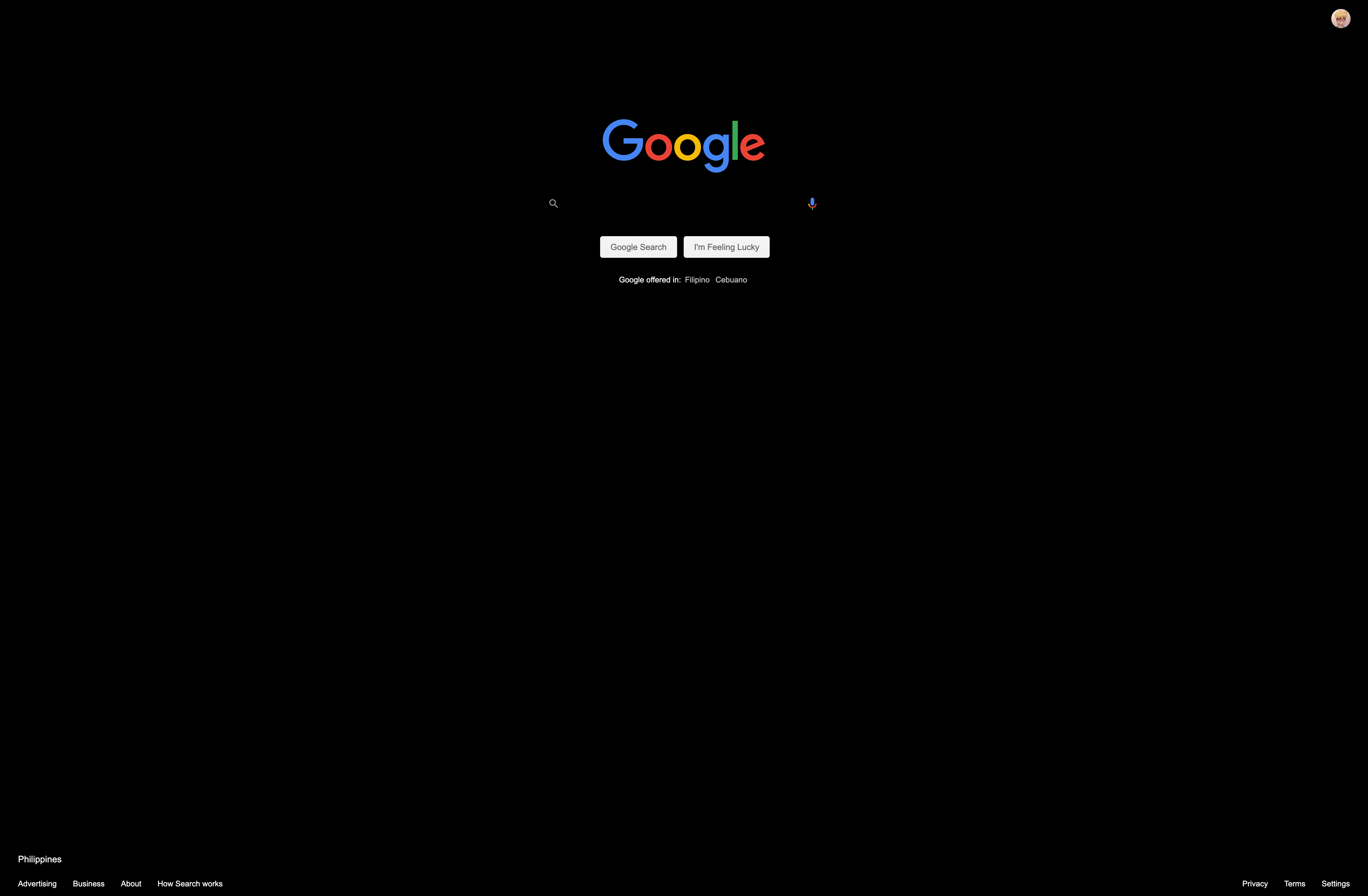 Google Plain Dark