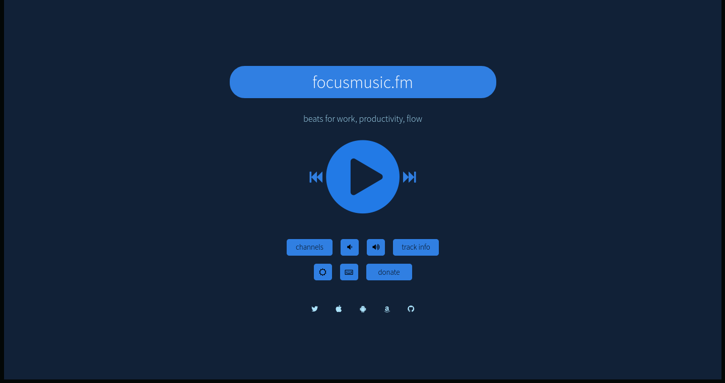 Focusmusic.fm - Dark blue theme