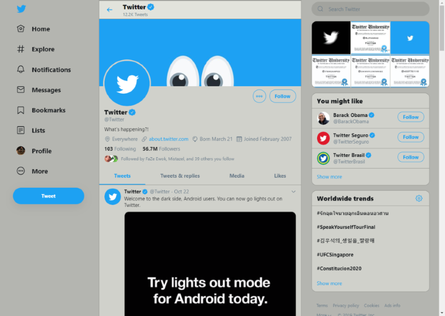 Twitter Gray Theme