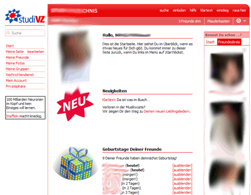 No-Buschfunk im StudiVZ