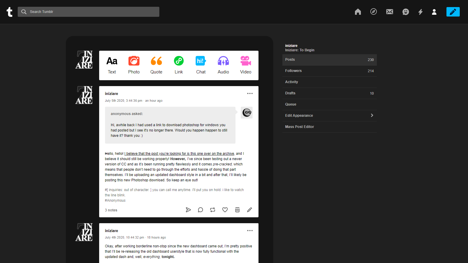 Tumblr Dashboard - I'll Be There for You