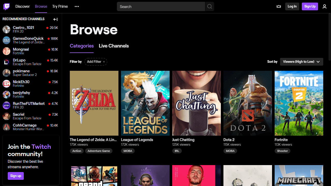 Twitch - Lights out (Dark Mode) 2024