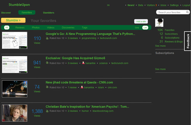 Stumbleupon - Colors Tweak - Grey & Green (Dark)