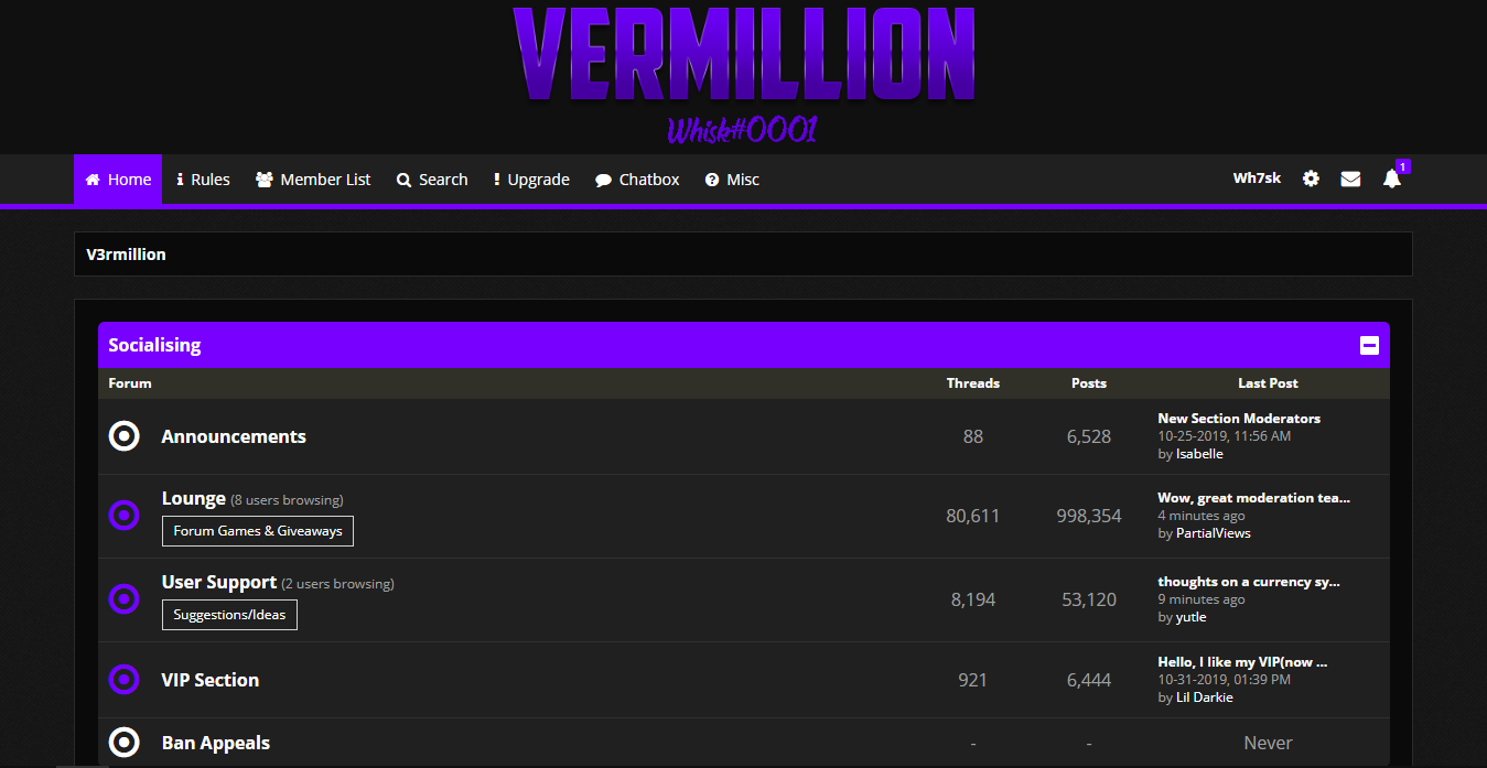 Whisk V3rmillion Purple Theme