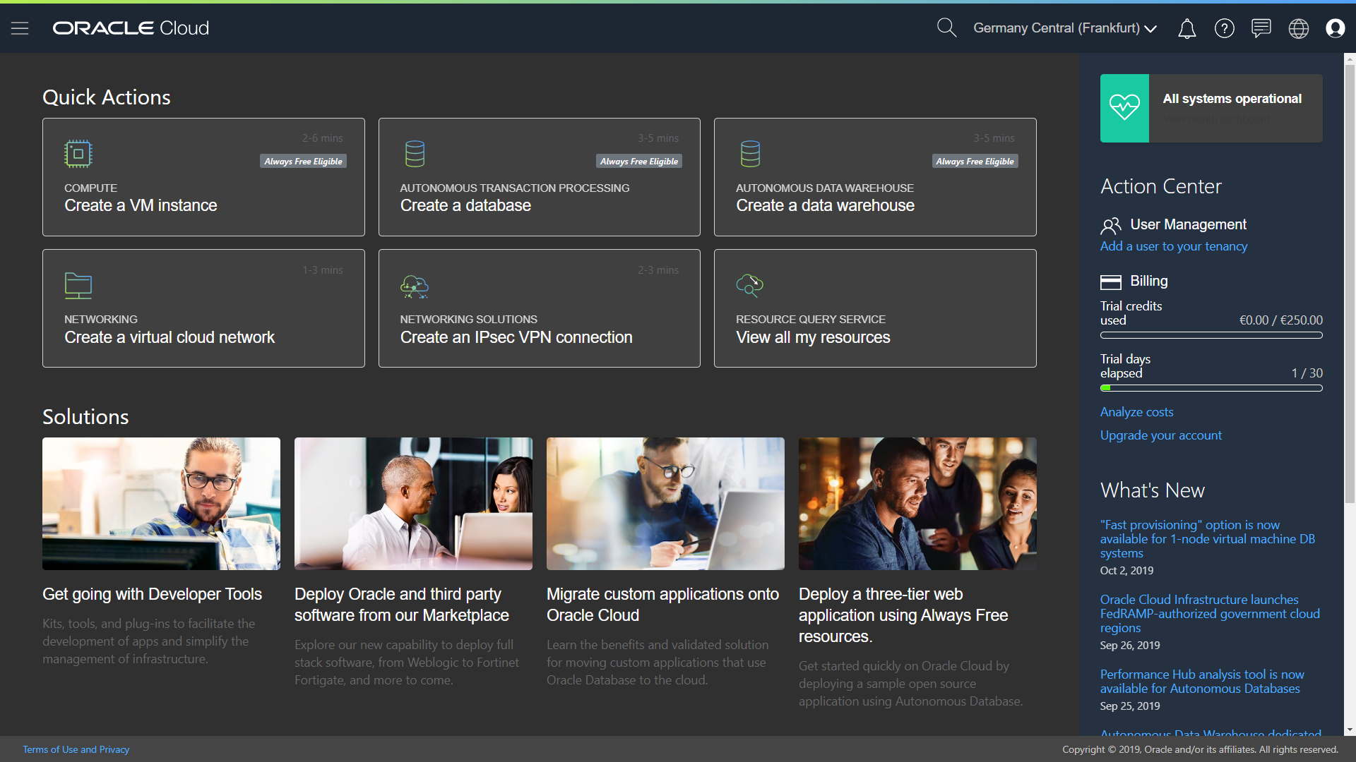 Oracle Cloud Dark Theme