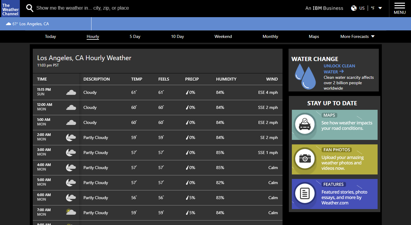 Weather.com Dark Mode