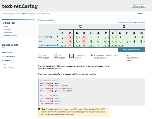MDN: Compat table: first and compact