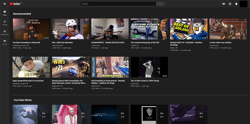 Fixed Nov. 2019 YouTube layout