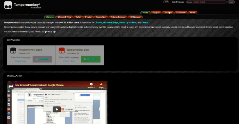 TamperMonkey Dark by BamaBraves